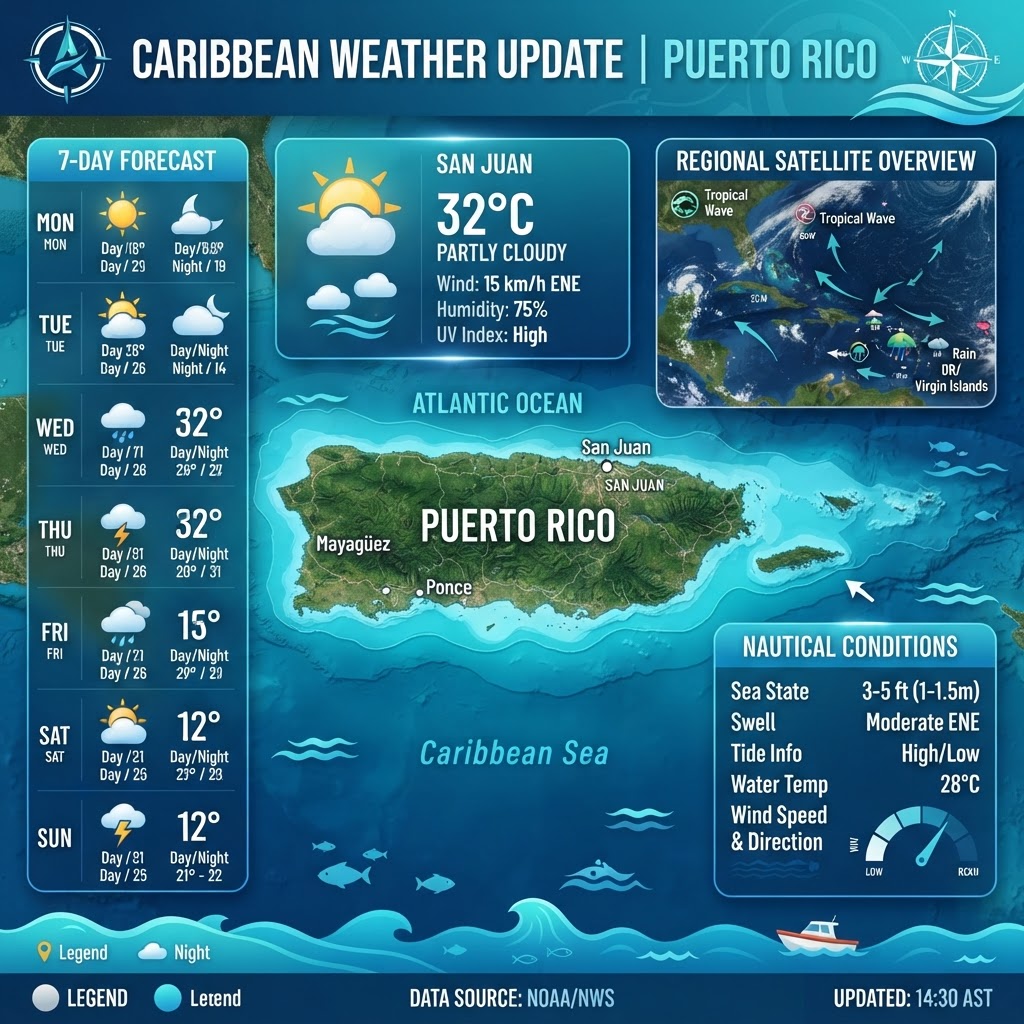 Tropical Showers and Hazardous Marine Conditions Impact Puerto Rico