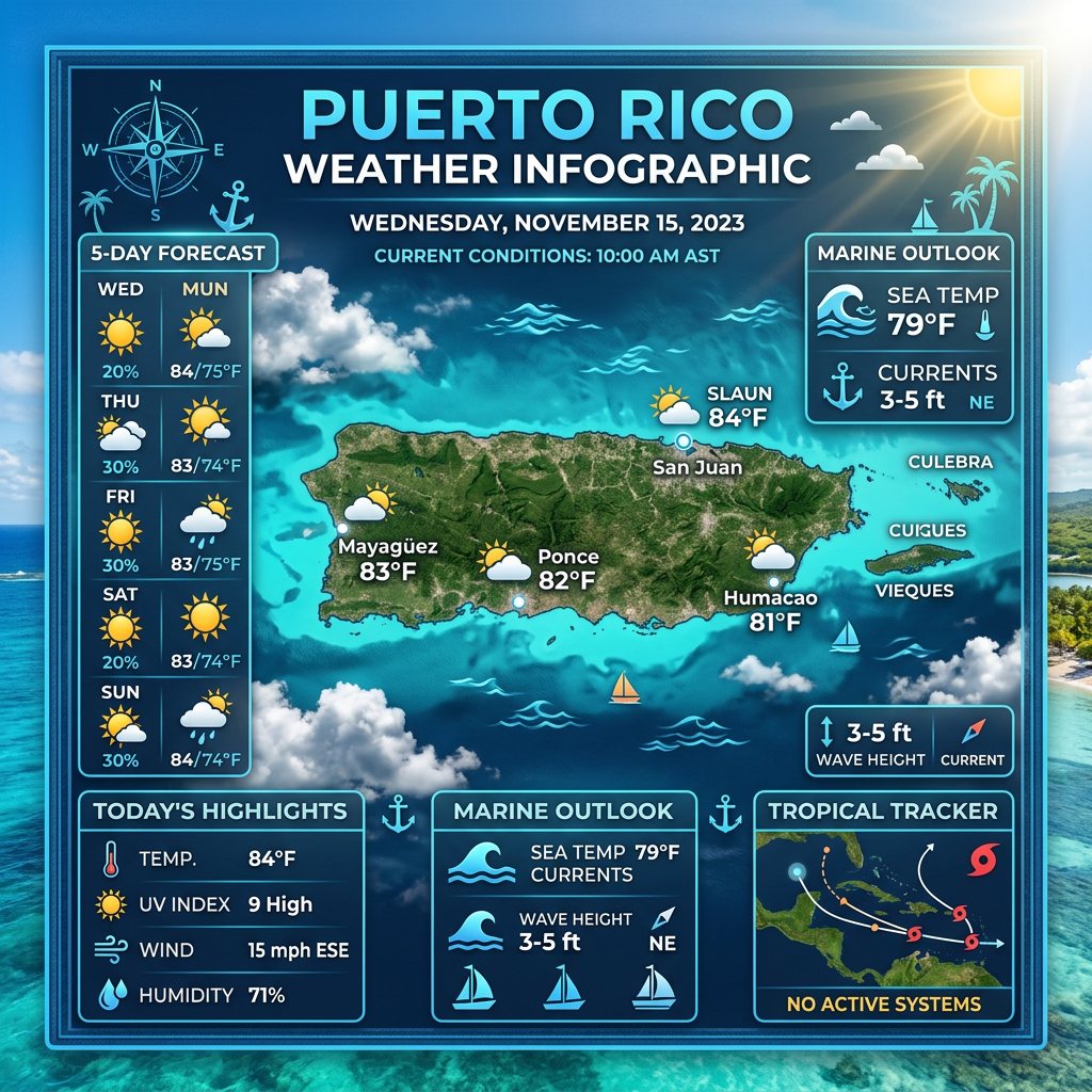 🌞 Sunny and Breezy Conditions Across Puerto Rico