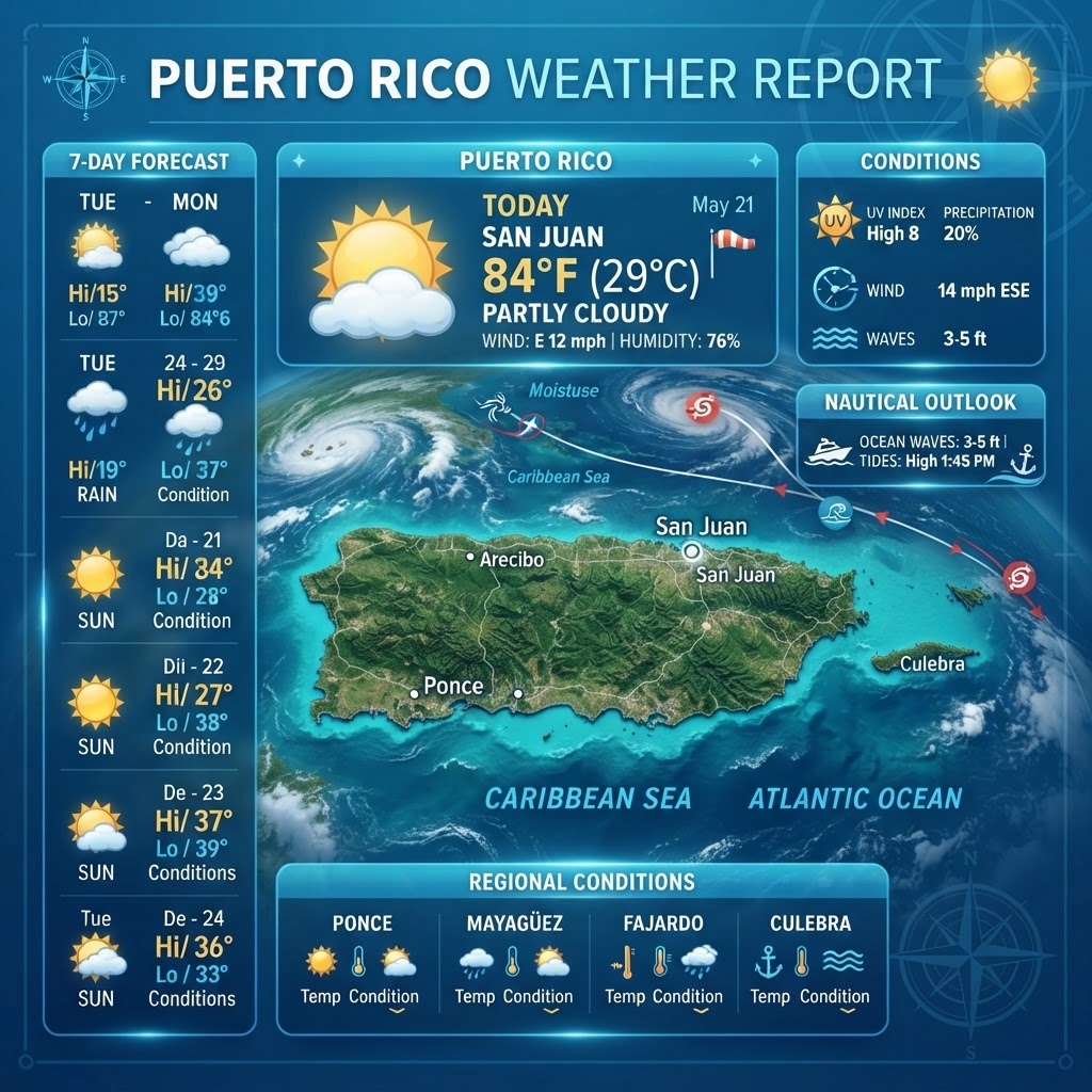 Sizzling Summer Heat and Moderate Seas: Your Puerto Rico Tropical Weather Update