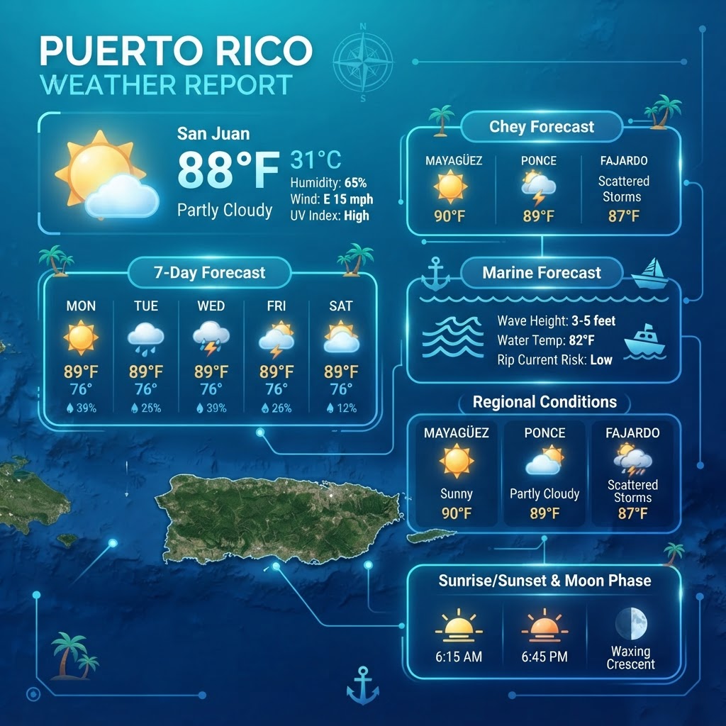 Puerto Rico Weather: Calm Seas and Tropical Sunshine Persist
