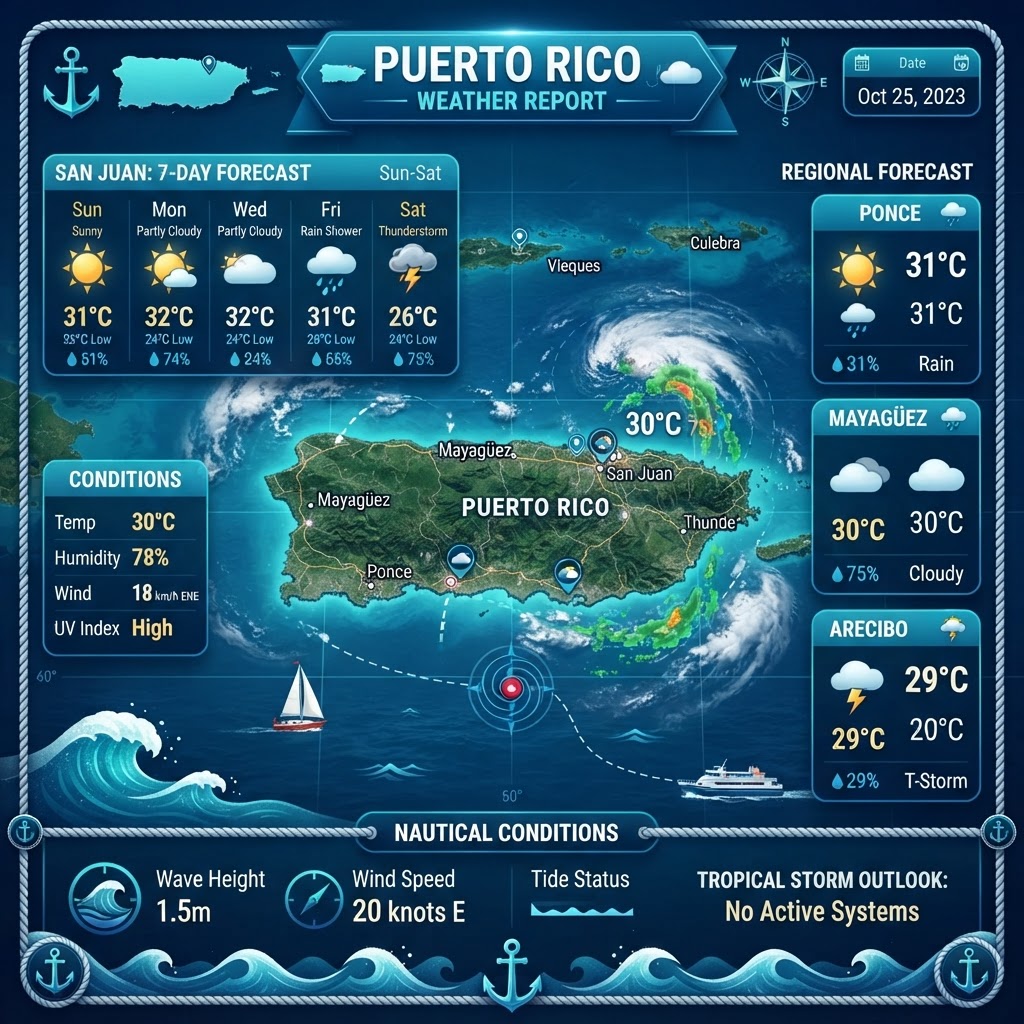 Hazardous Seas and High Heat: Puerto Rico Weekend Weather Alert
