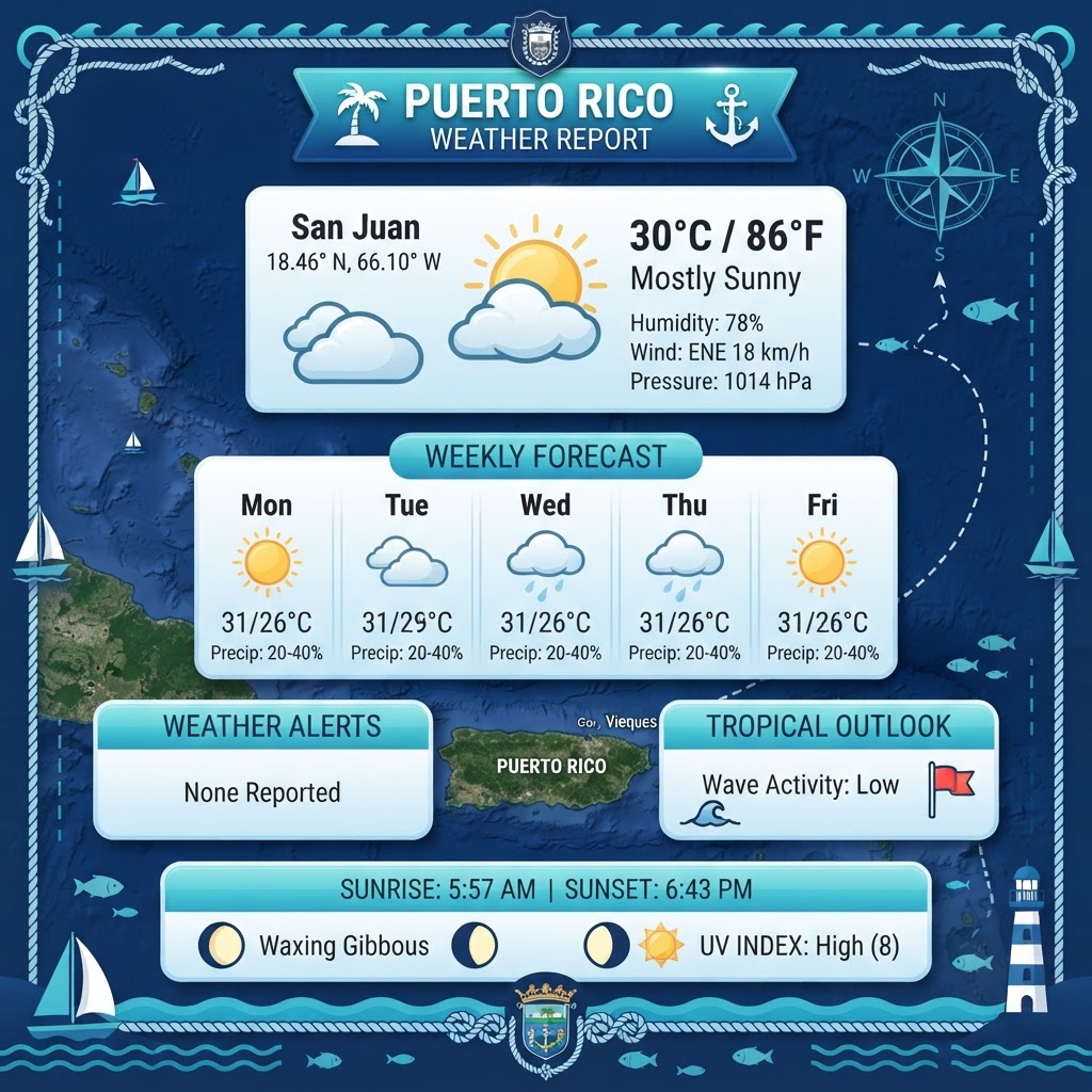 Puerto Rico Weather & Marine Outlook: Hazy Skies and Steady Trades