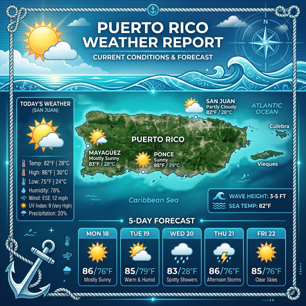 🌞 Sunny Saturday in Puerto Rico with Afternoon Thunderstorms