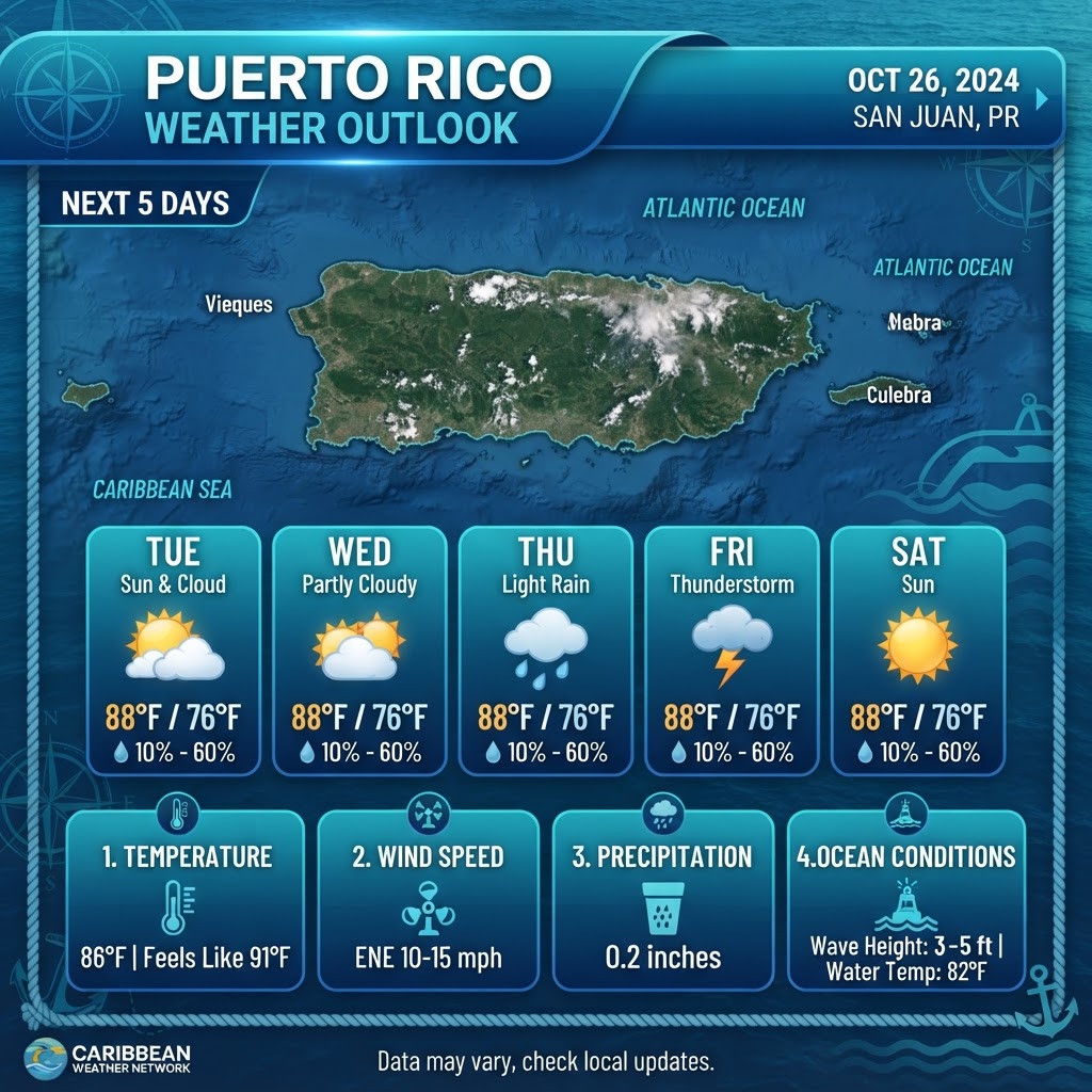 Tropical Breezes and Coastal Heat: Puerto Rico Weather & Marine Update