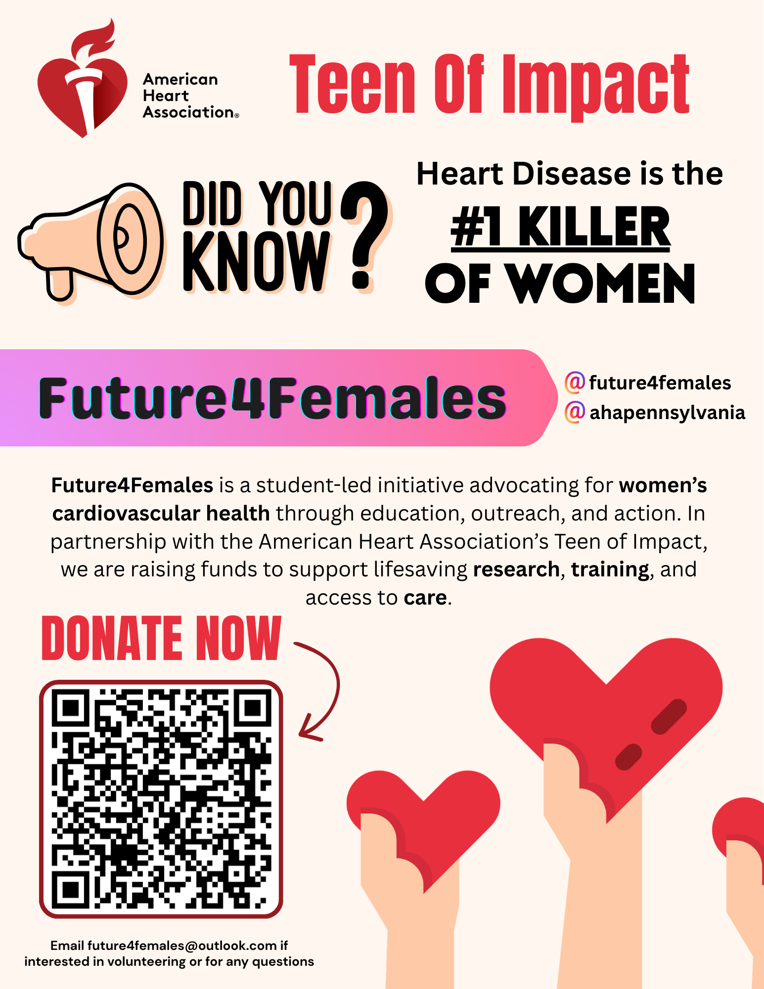 Future4Females Teen of Impact flyer