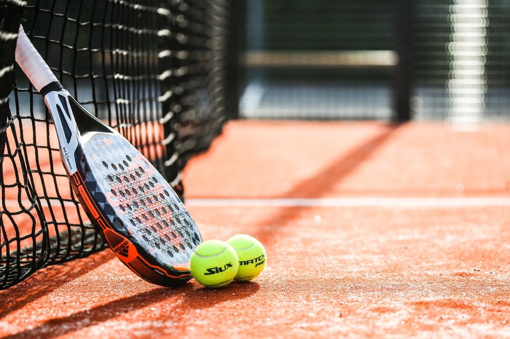 Padel players on court