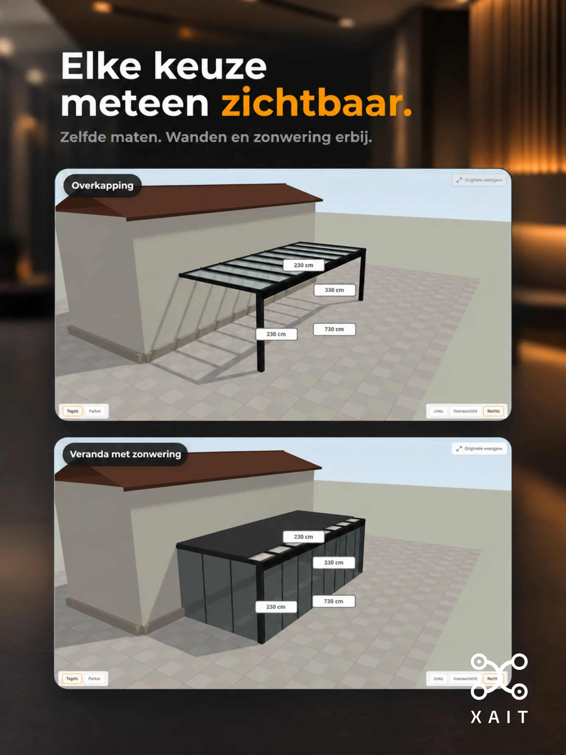 Detail 2 van 3D-verandaconfigurator voor I.D. Construct