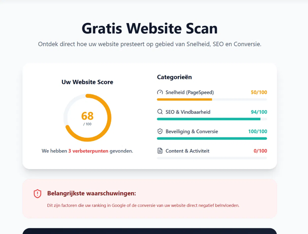 Website Scan Voorbeeld