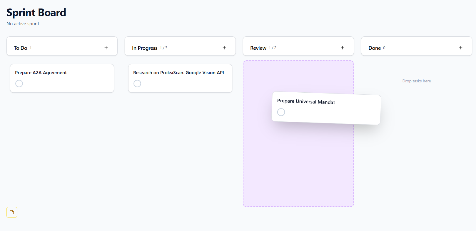 Actual APERIZER Sprint Planning interface with capacity metrics and sprint backlog