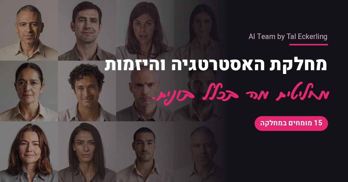 מהיום יש לך צוות אסטרטגיה ברמת מנכ"ל