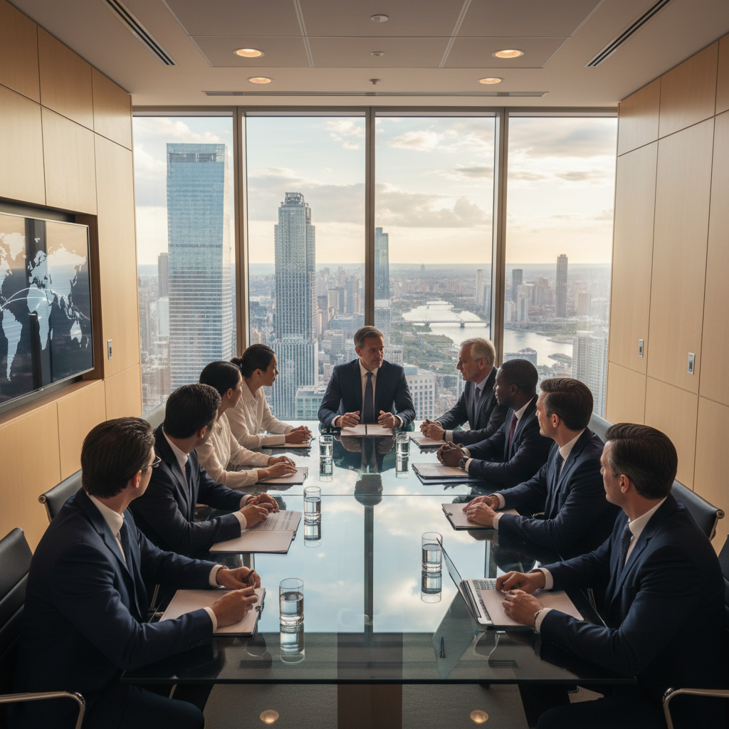 Global business office meeting