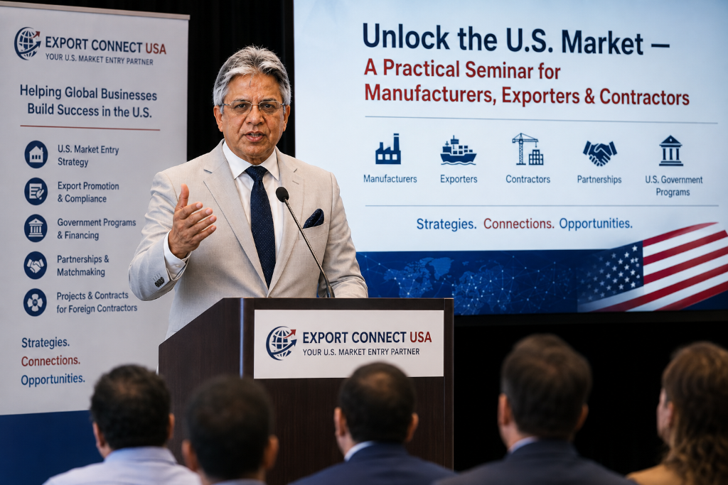 Unlock the U.S. Market — A Practical Seminar for Manufacturers, Exporters & Contractors