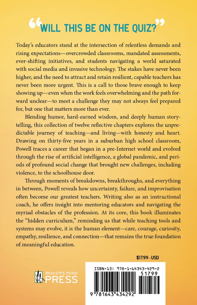 Back cover of Will This Be On The Quiz?