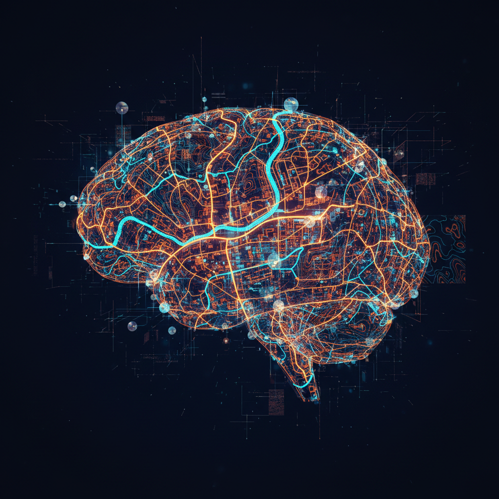 AI brain city concept