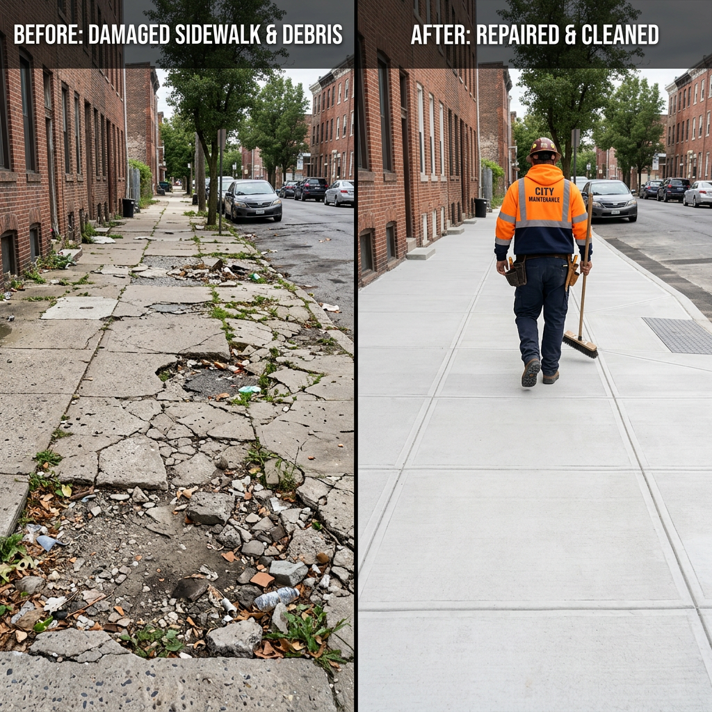 Before/after sidewalk repair