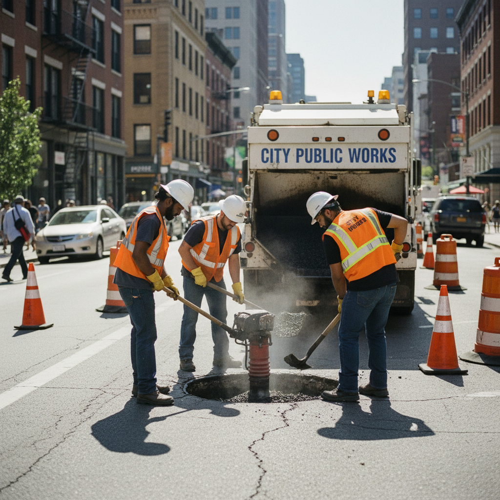 Pothole repair crew