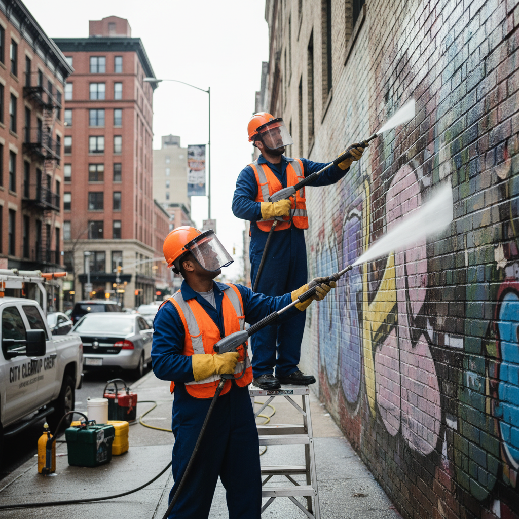 Graffiti removal team