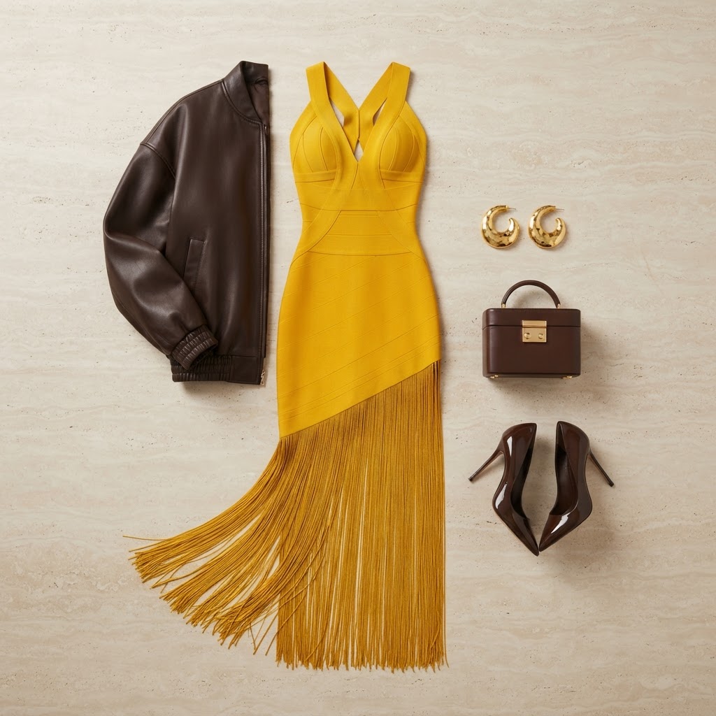 Modern Sculptural Date Night in Marigold & Espresso, outfit shared by lindsay's videos (date)