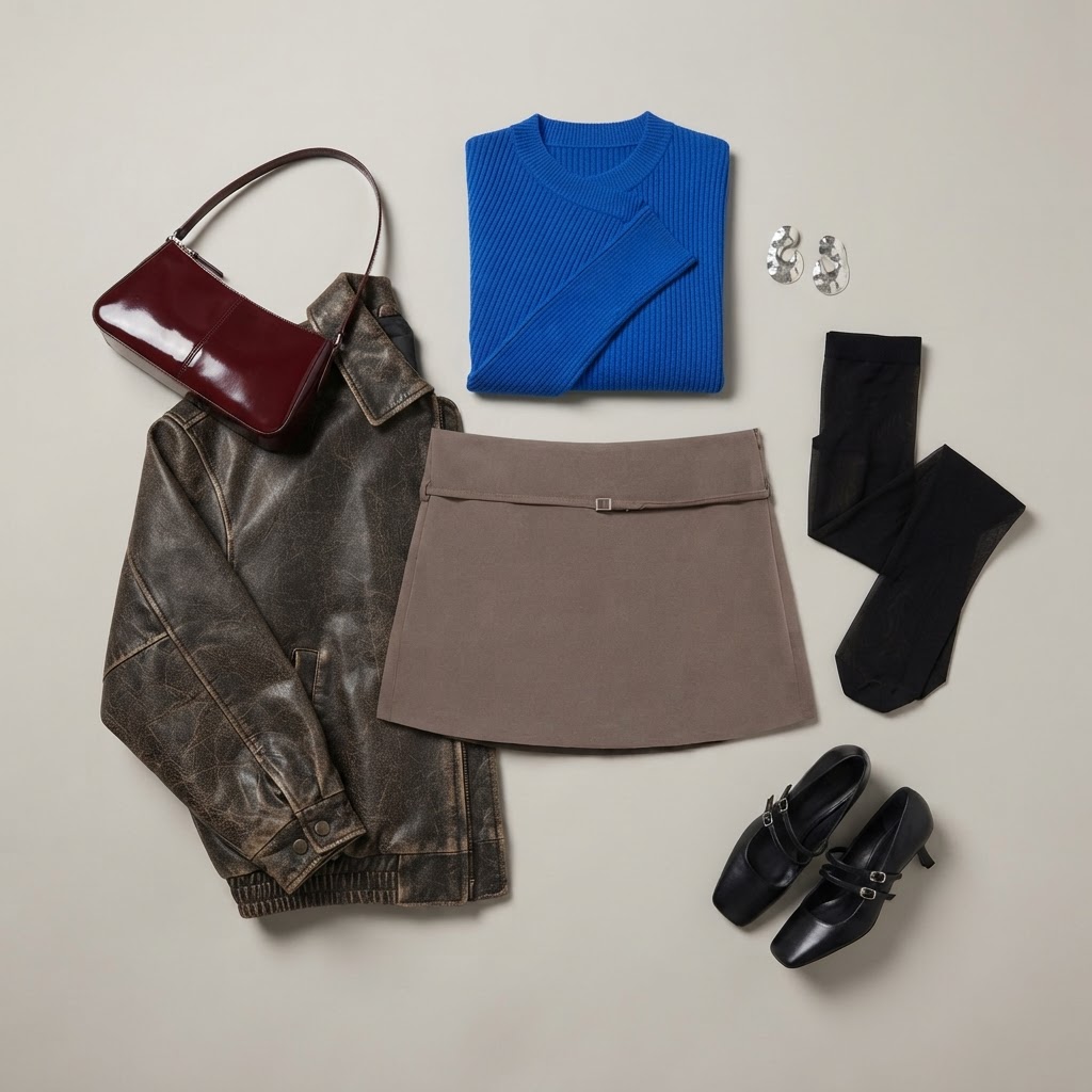 Sculptural Taupe & Klein Blue Contrast, outfit shared by lindsaybelle0711 (everyday)