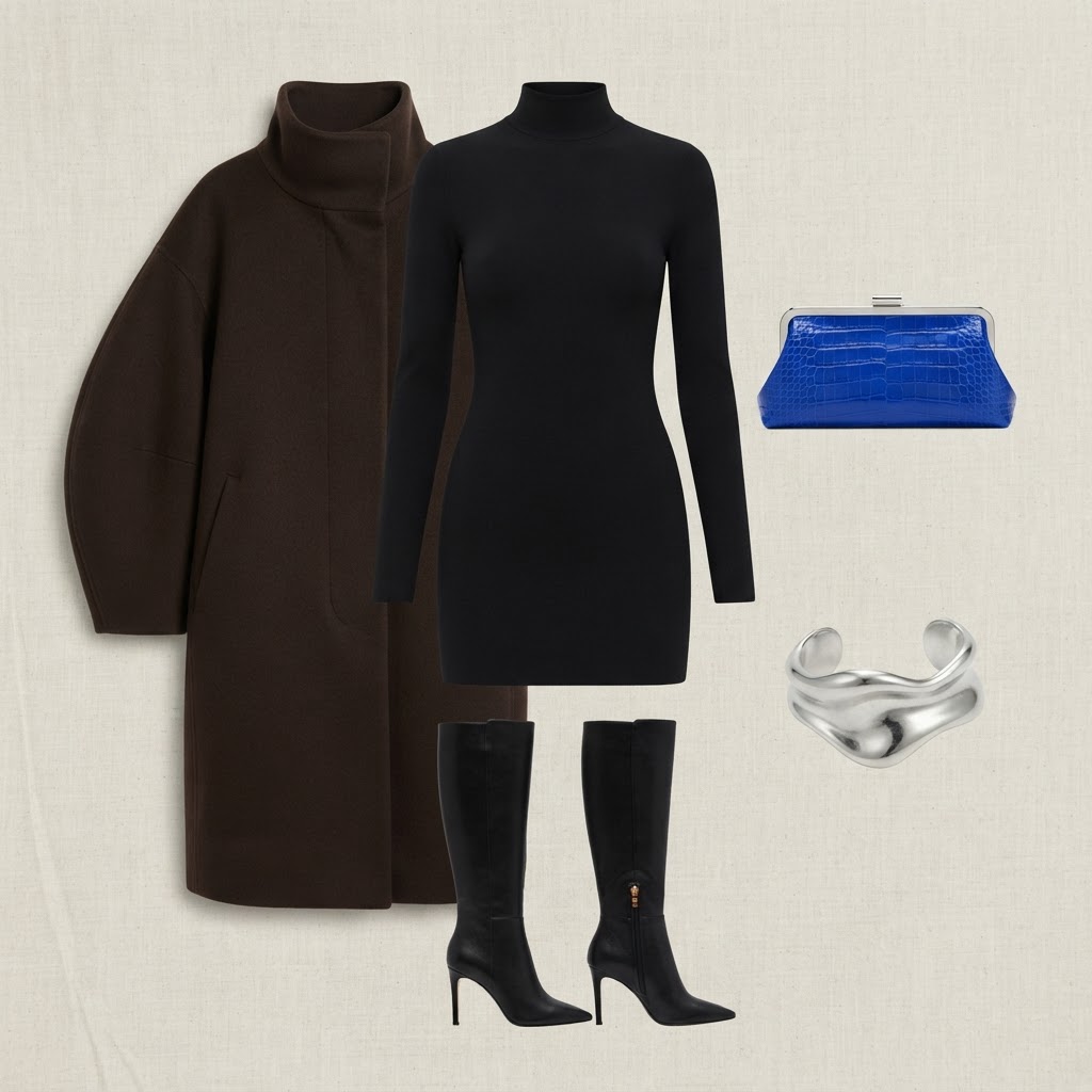 Midnight Minimalist Sculpted Date Look, outfit shared by lindsaybelle0711 (date)