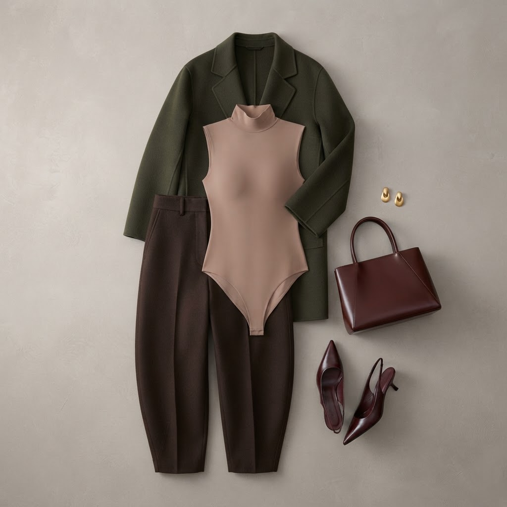 Sculpted Neutrality: Modern Corporate Elegance, outfit shared by lindsaybelle0711 (work)