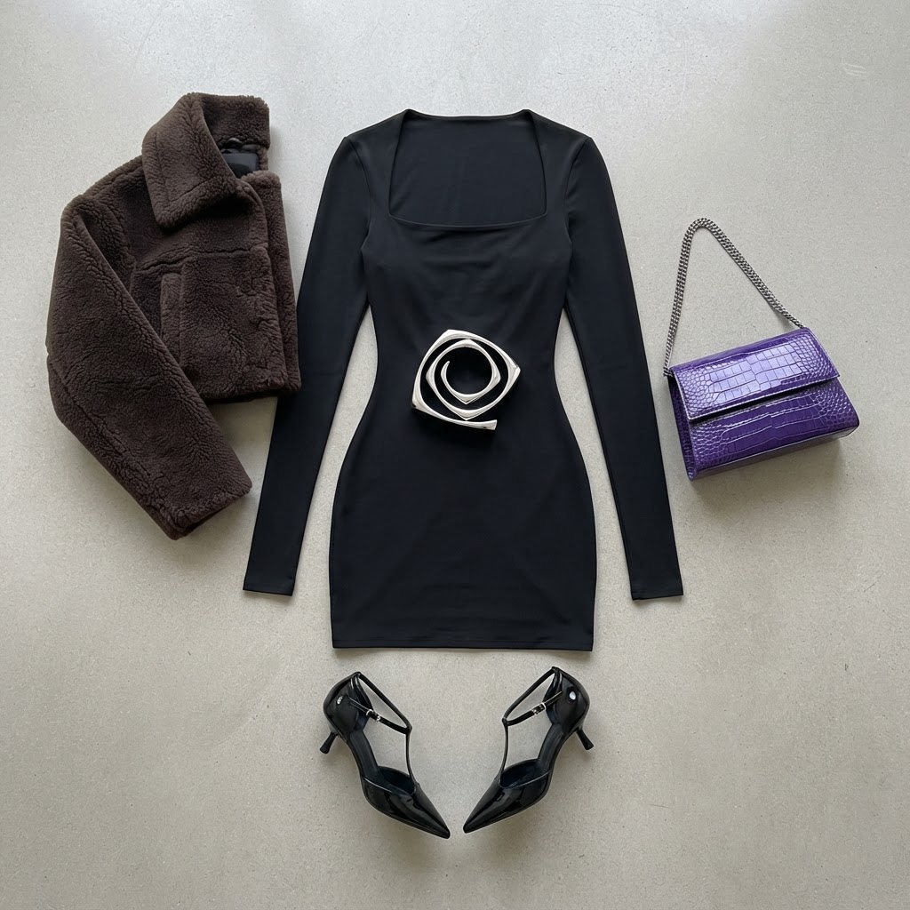 Modern Noir: Tactile & Saturated Night Out, outfit shared by lindsay's videos (party)