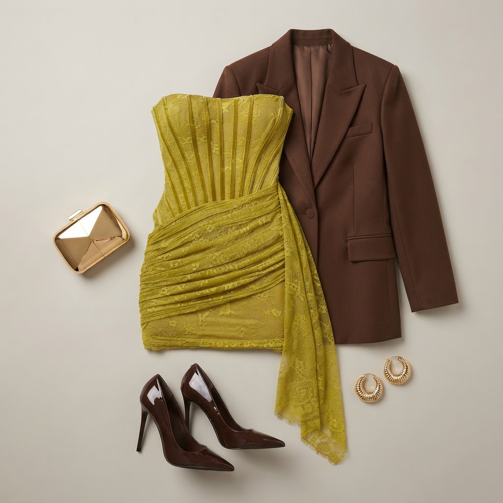 Chartreuse Allure: Modern Boudoir Party Ensemble, outfit shared by lindsay's videos (party)