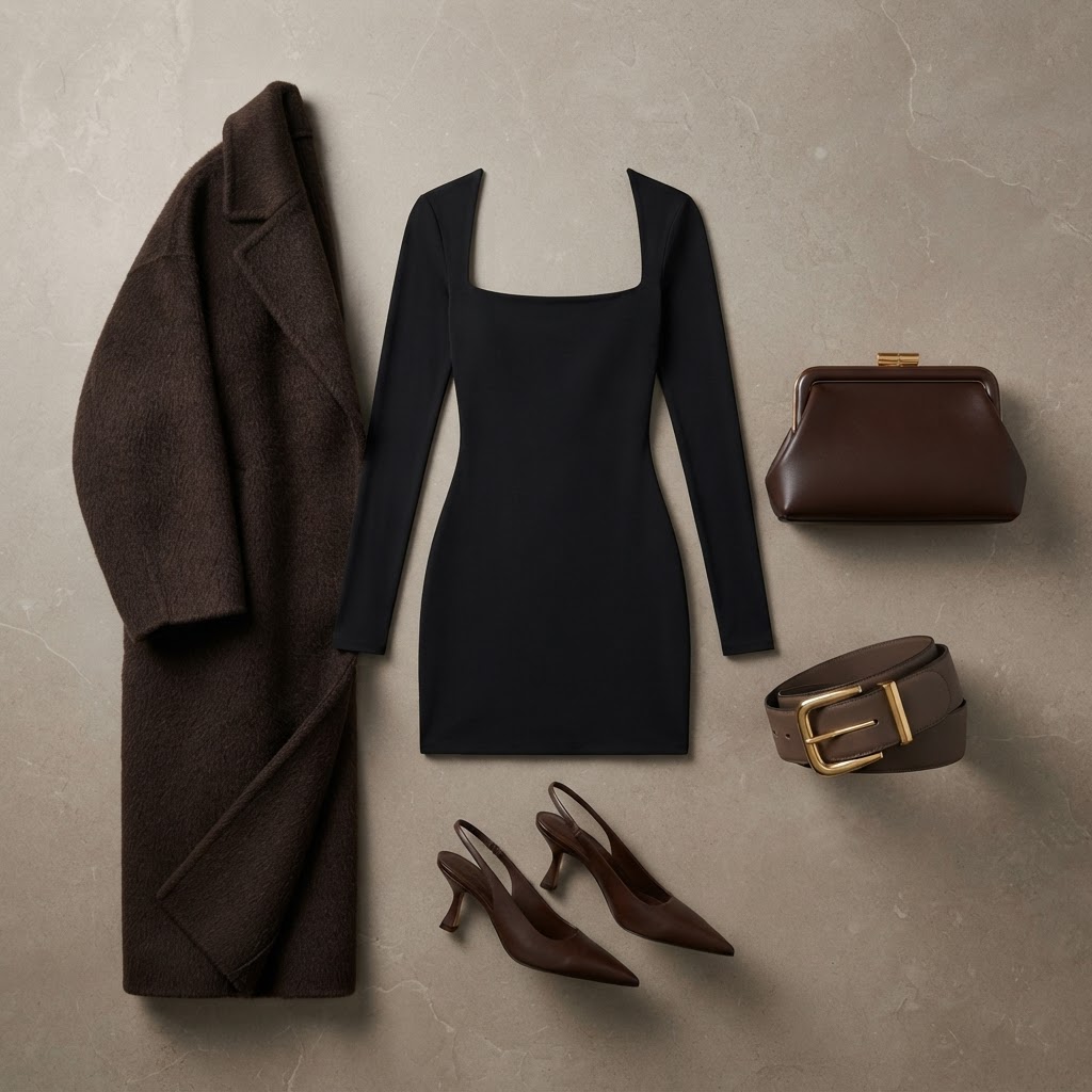Sculptural Monochrome in Espresso & Onyx, outfit shared by lindsay's videos (formal)