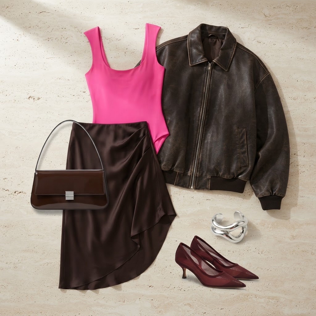 Sculpted Romance: Electric Fuchsia & Bitter Chocolate, outfit shared by lindsaybelle0711 (date)