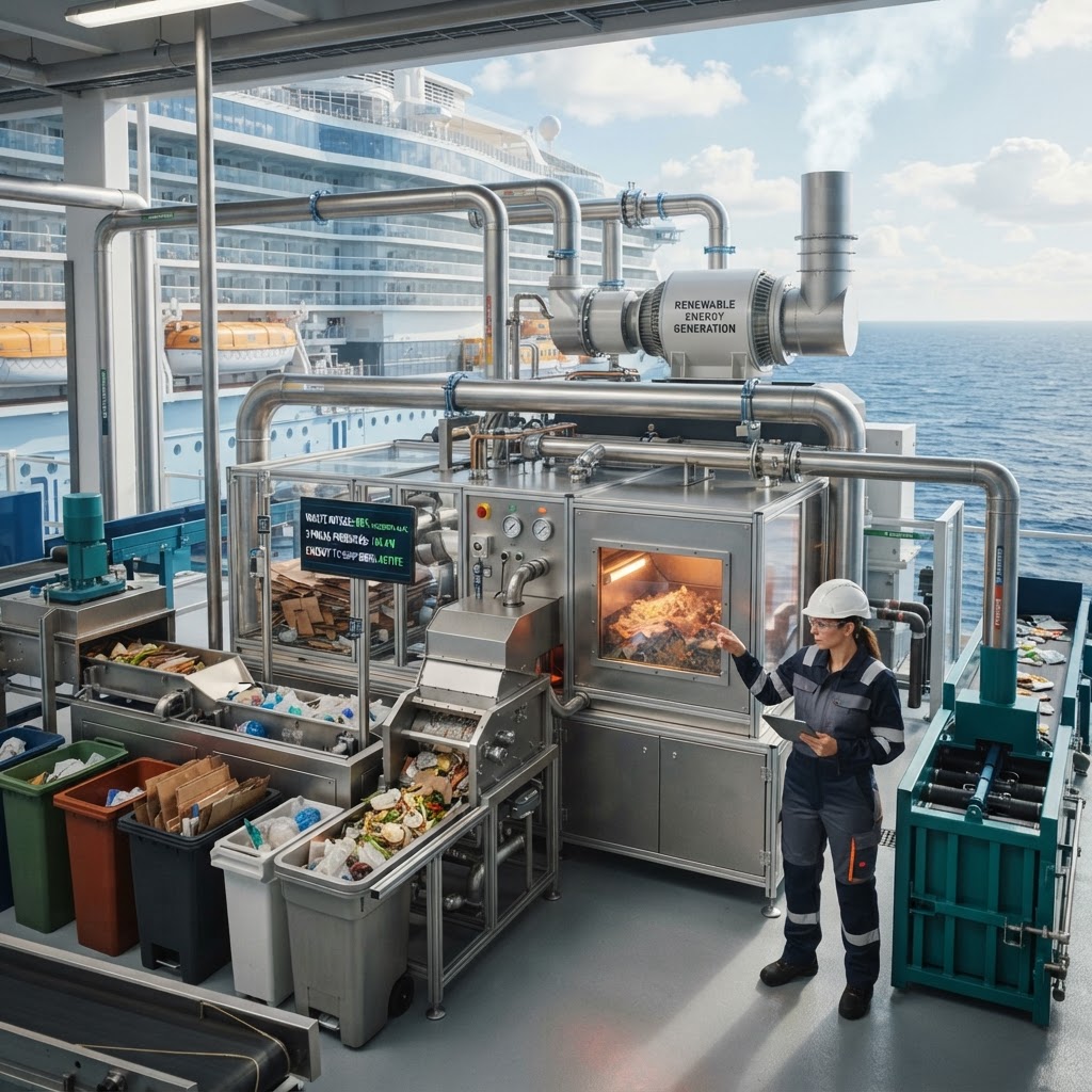 Turning Cruise Ship Waste into Renewable Energy - AI generated hero