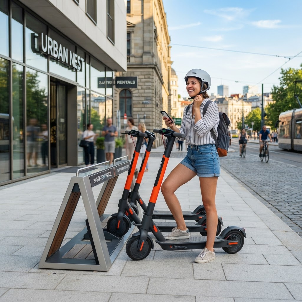 Electric Scooters for Short-Term Rental Guests - AI generated hero