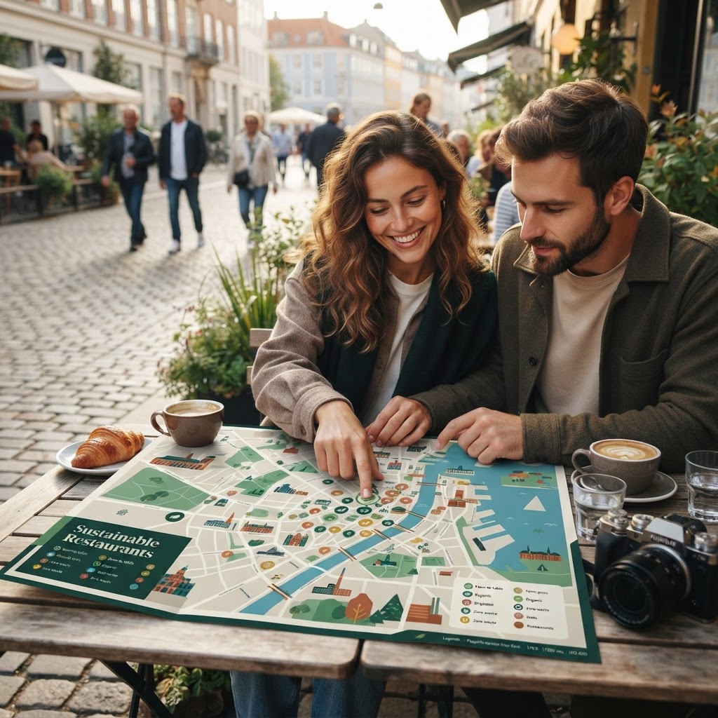 A Map of Sustainable Restaurants - AI generated hero