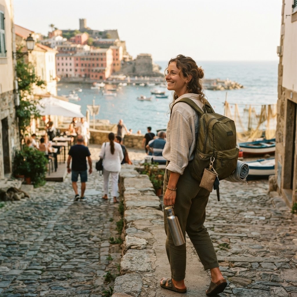 Recycled and Recyclable Travel Products - AI generated hero