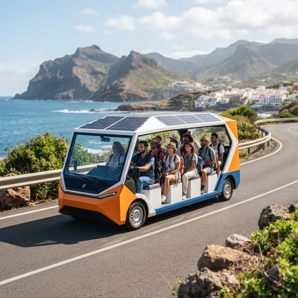 Solar-Powered Transportation for Tourism - AI generated hero