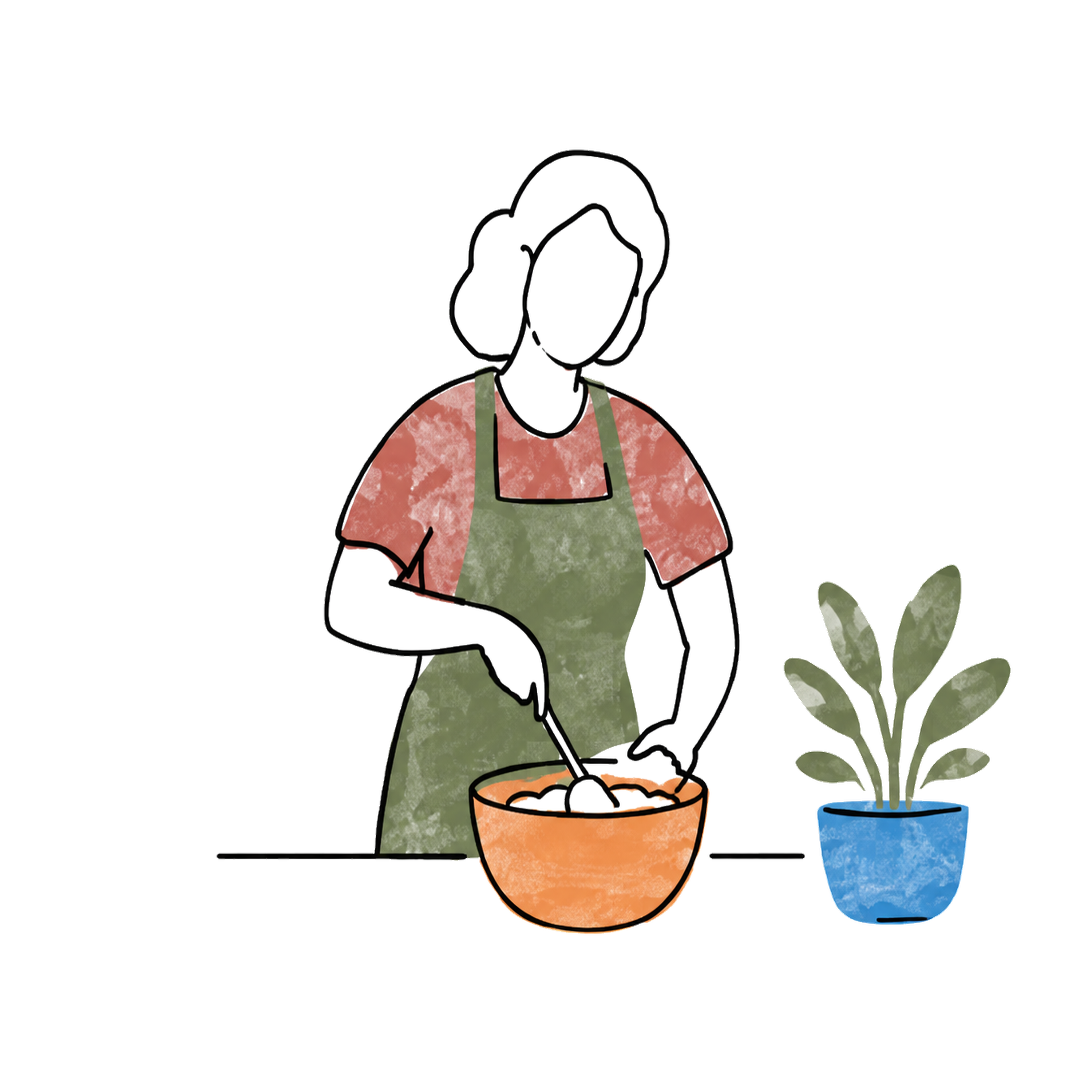 Support worker helping with meal preparation