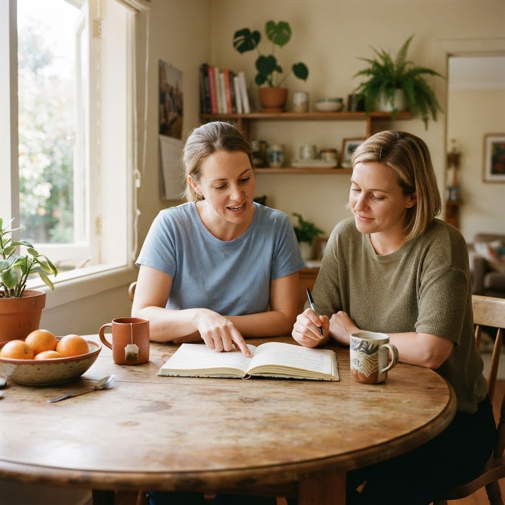 A woman leading a planning conversation with her support worker