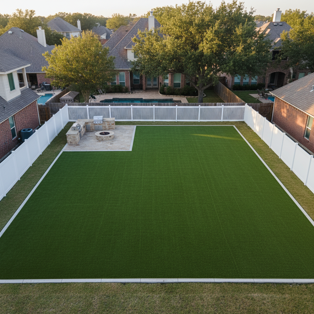 Artificial turf backyard