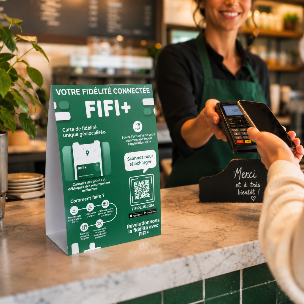 Chevalet Fifi+ — Signalétique vitrine