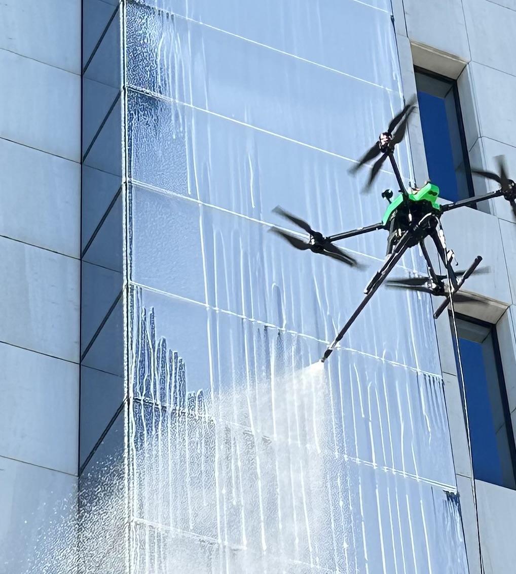 Drone cleaning in action