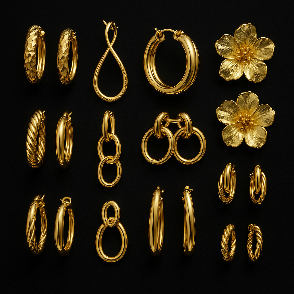 A pair of gold earrings ready for appraisal in Tampa