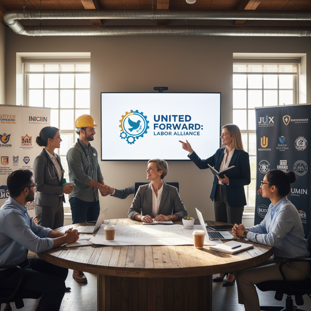 Diverse professionals collaborating in unions and member organizations