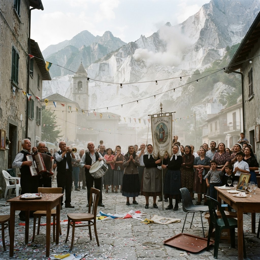 Non è la gioia che risuona tra le pareti bianche di Carrara