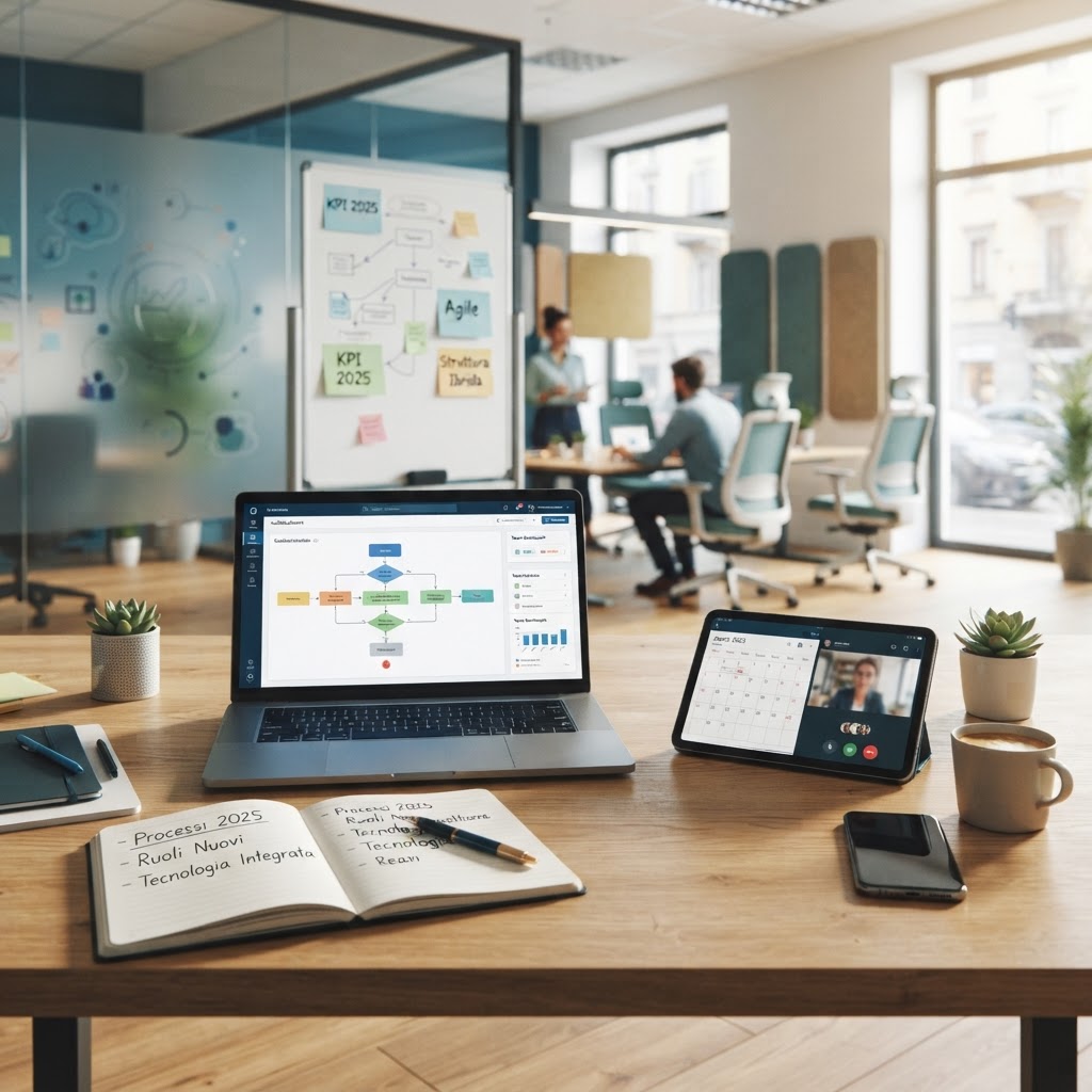 Processi documentati, ruoli ridisegnati e tecnologia al servizio delle persone: la guida operativa per le PMI italiane che vogliono trasformare l'organizzazione ibrida in un sistema che funziona davvero nel 2025