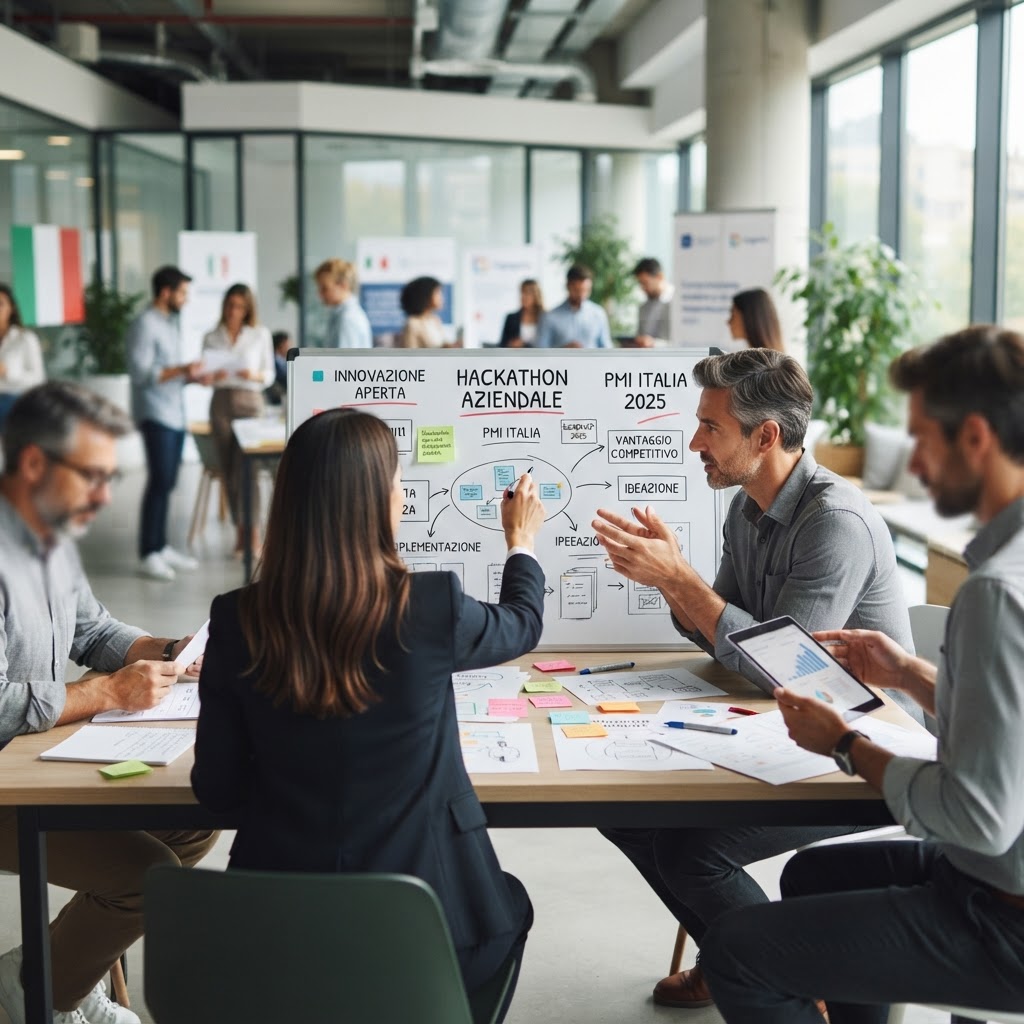 Piattaforme di innovazione aperta, hackathon aziendali e open innovation strutturata: la guida operativa completa per le PMI italiane che vogliono trasformare ogni idea esterna in vantaggio competitivo misurabile nel 2025