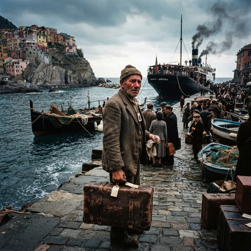 Ho lasciato la mia unica valigia di cuoio sulla banchina di Camogli