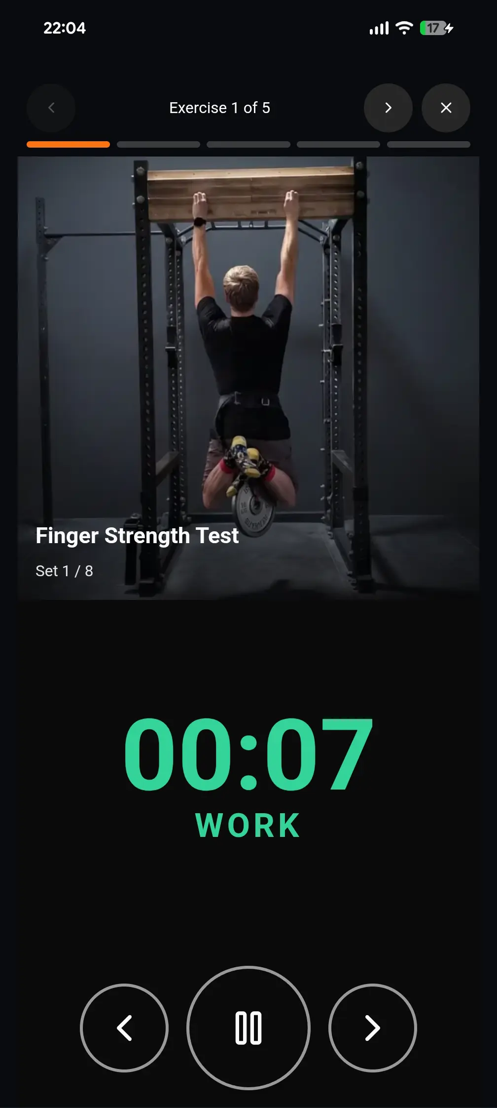 NextGrade guided workout session