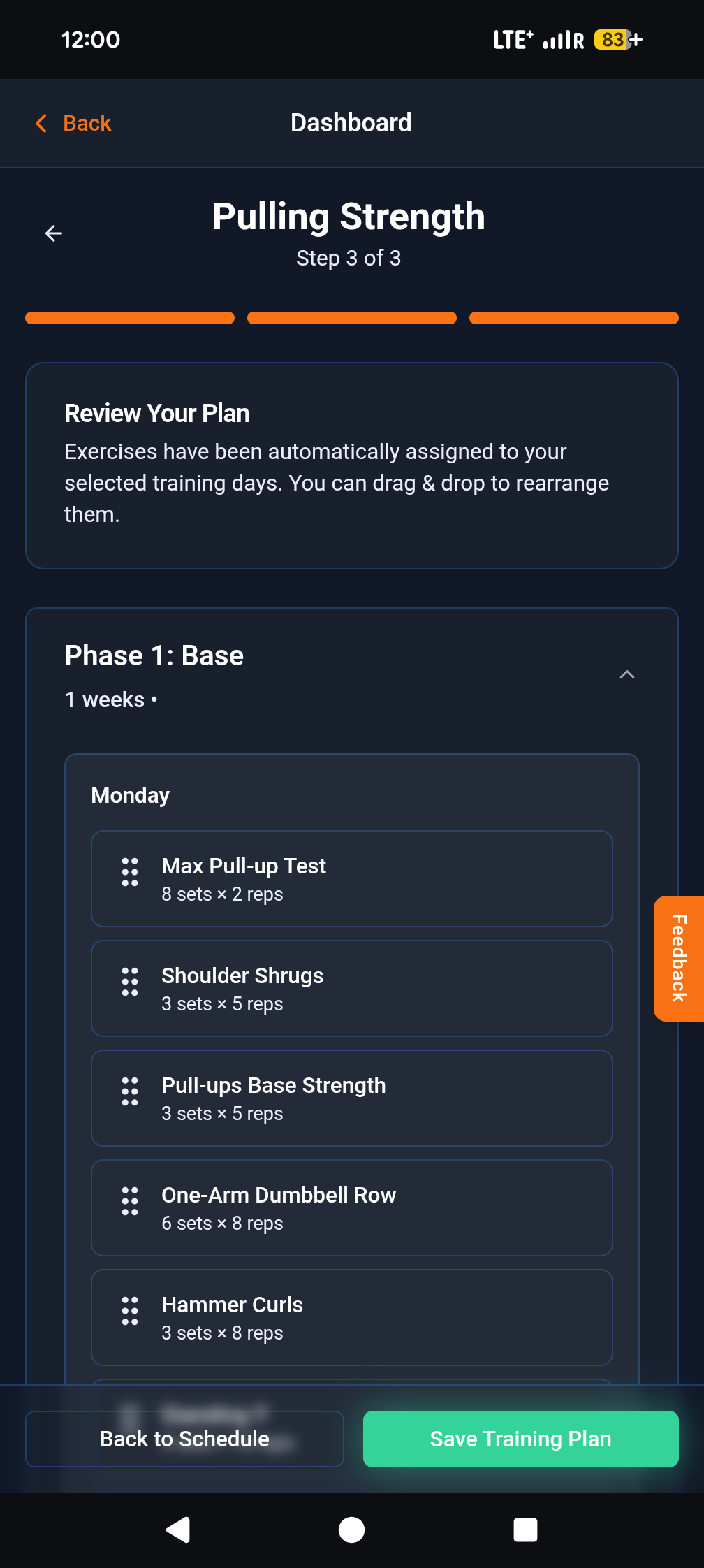 Structured Training Plans