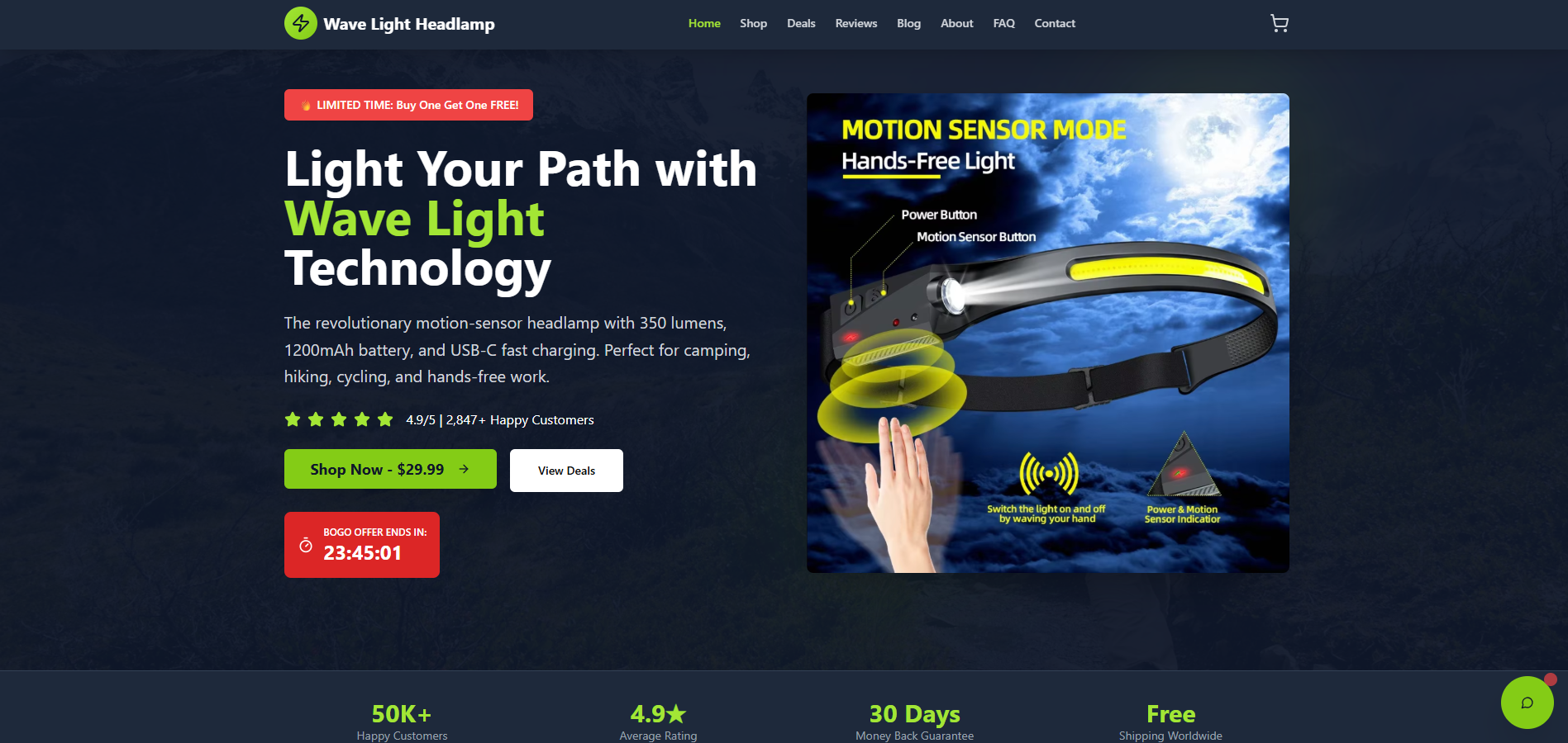 Single-Product Ecommerce Website template preview