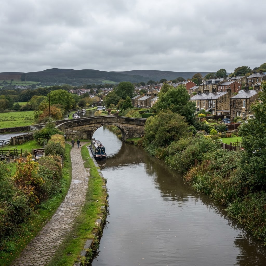 Leeds and Liverpool Canal and residential areas around Chorley