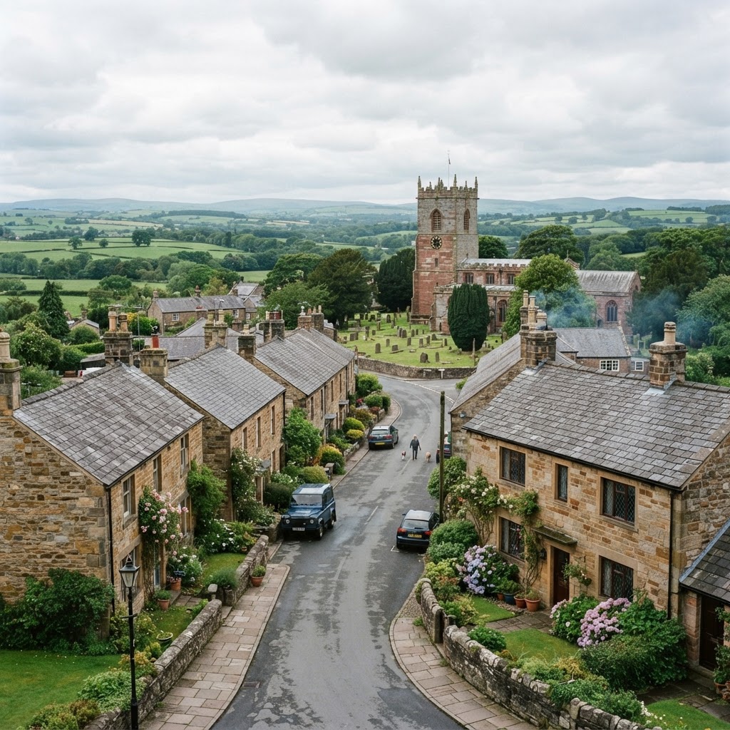 Rural stone cottages with slate roofs in Dalston near Carlisle